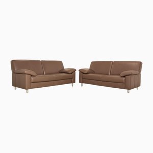 Concept Plus 3-Seater Sofas in Brown Leather from Ewald Schillig, Set of 2