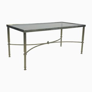 Mid-Century Brass and Smoked Glass Coffee Table, 1950s