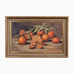Claude Rayol, Natura morta con arance, Olio su tavola