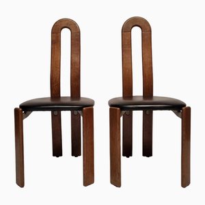 Oak Dining Chairs by Bruno Rey for Dietiker, 1970s, Set of 2