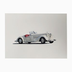 Michal Wojtysiak, Audi 225 Roadster, Acrylic on Paper, 2023