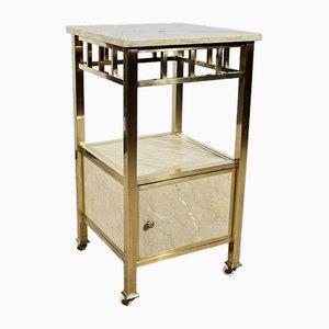 Small Marble and Brass Bedroom Table