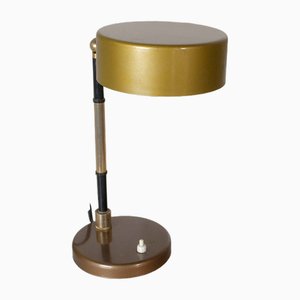 Table Lamp in Worked and Chromed Metal and Steal Steal in Brass in the style of Oscar Torlasco, 1960s