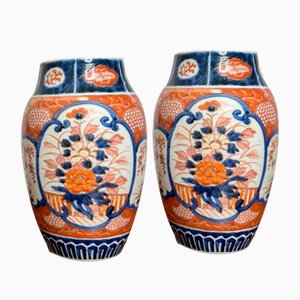 Antique Japanese Imari Vases, 1900, Set of 2