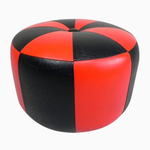 Vintage Round Pouf, 1960s