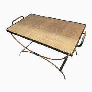 Leather Wounded Coffee Table by Jacques Adnet, 1950