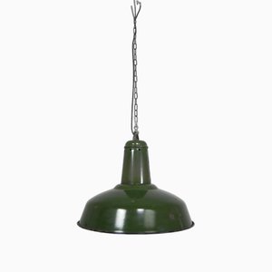Industrial Hanging Lamp with Enamelled Steel Shade, 1950s