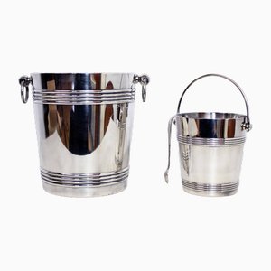 Silver Metal Ice Bucket and Champagne Buckets from Christofle, 1980s, Set of 3