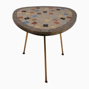 Mobiletto Mid-Century con treppiede a mosaico, anni '50