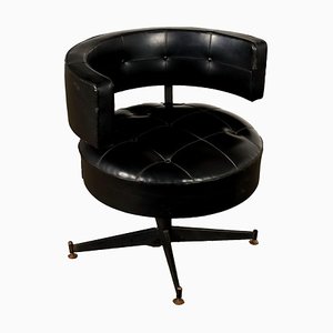 Fauteuil Vintage en Métal & Similicuir, Italie, 1960s