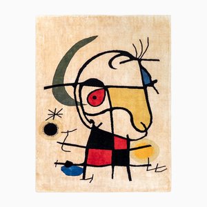 Après Joan Miró, Composition Abstraite, 2023, Tapisserie Tissée à la Main