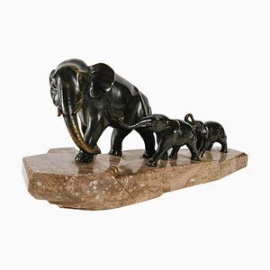 Brault, Sculpture Animalière, Début du XXe Siècle, Bronze & Marbre