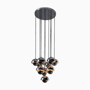 Large Vintage Chrome Flowerpot Chandelier by Verner Panton, 1970s