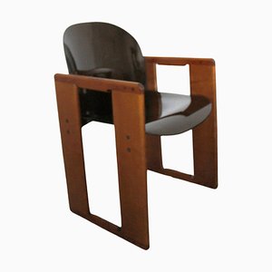 Dialogo Brown Chair attributed to Tobia Scarpa for B&b, Italy, 1970s
