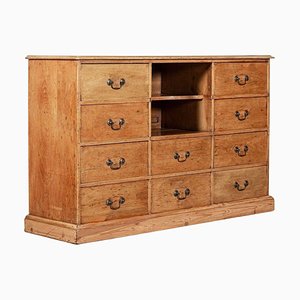 19th Century English Pine Bank Haberdashery Drawers / Counter, 1880s