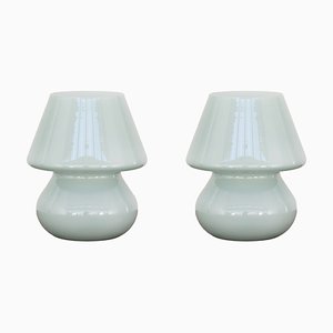 Italian Murano Glass Mushroom Lamps, 1990s, Set of 2