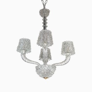 Murano Glass Chandelier by Ercole Barovier for Barovier & Toso, 1940s