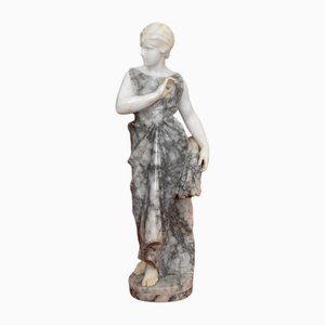 Guglielmo Pugi, Escultura de mujer, década de 1800, alabastro y mármol