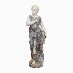 Guglielmo Pugi, Frauenskulptur, 1800er, Alabaster & Marmor