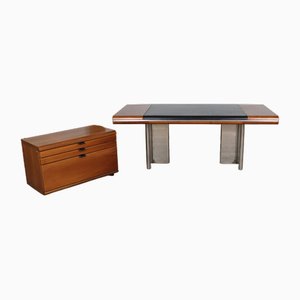 Executive Desk and Credenza by Hans von Klier for Skipper, Italy, 1972, Set of 2