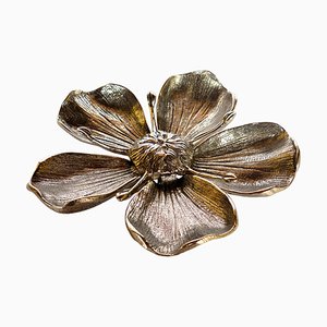 Italian Silver-Plated Metal Flower Ashtray from Gucci, 1970s