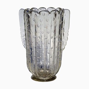 Art Deco Bullicante Murano Glasvase von Barovier, 1930er