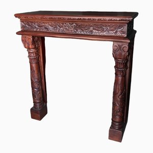Carved Mahogany Fireplace Surround