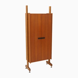 Vintage Wardrobe with Wooden Uprights, 1960s