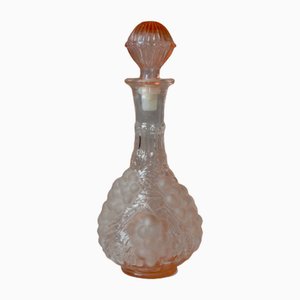 Bouteille en Verre Rose Sablé de Empoli, Italie, 1960s