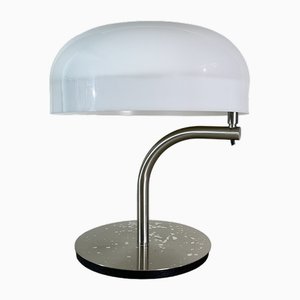 Lampe de Bureau Vintage en Aluminium et Verre Acrylique par Giotto Stoppino pour Valenti, 1970s