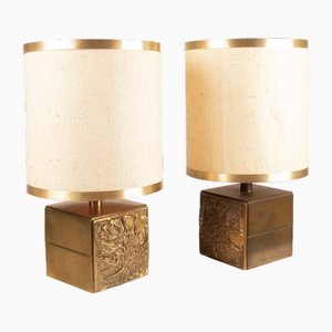 Brutalist Table Lamps by Luciano Frigerio for Frignerio Di Desio, 1970s, Set of 2