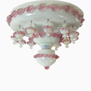 Lámpara de techo de cristal de Murano, Italia, años 70