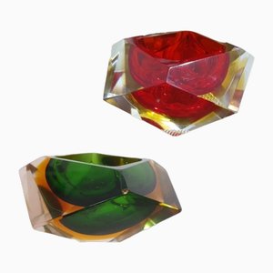 Italian Murano Glass Ashtrays or Bowls, Set of 2