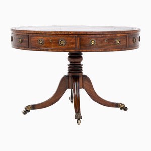 19th Century English Regency Mahogany Drum Table
