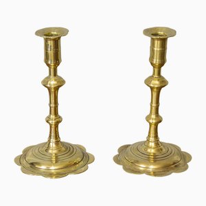 Georgian Brass Candlesticks, Set of 2