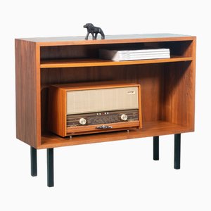 Vintage Minimalist Bookcase in Walnut Veneer, 1960s