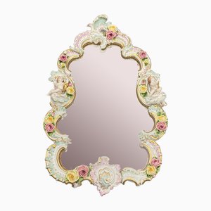Baroque Style Mirror in Porcelain by Rudolf Kämmer, Thuringia, Germany, 1950s