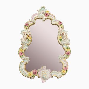 Miroir Style Baroque en Porcelaine par Rudolf Kämmer, Thuringe, Allemagne, 1950s