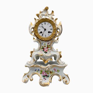 Horloge de Cheminée Antique en Porcelaine par Japy Frère, Paris, France, 1850s