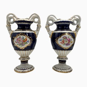 Meissen Snake Hande Vases in the style of Ernst August Leuteritz, Germany, 1860, Set of 2