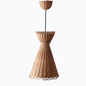 Diabolo Kiwi Boho Basket Hanging Lamp by J. T. Kalmar for Kalmar, 1950s