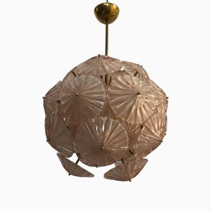 Lampada da soffitto Sputnik rosa in vetro artistico di Murano, inizio XXI secolo