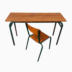School Desk and Chair, 1950s, Set of 2