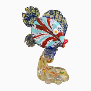 Murano Style Glass Fish on Pedestal, 1980s