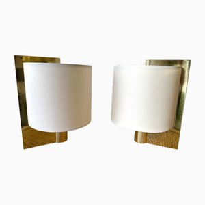 Italian Modernist Brass Table Lamps attributed to Giuliana Gramigna, 1970s, Set of 2