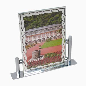 Art Deco Chrome-Plated & Metallised Pane Picture Frame, 1920s