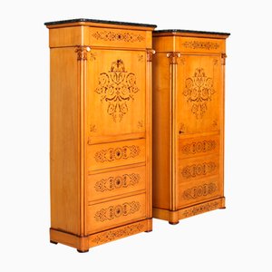 Secretary and Cupboard, France, 1830s, Set of 2
