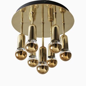 Lampada da soffitto Atomic Mid-Century in ottone di Cosack, Germania, anni '70