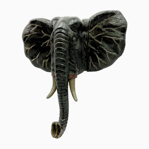 Balinesischer Künstler, Geschnitzter Elefantenkopf, 1970er, Holz
