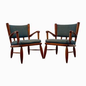 Set de Fauteuils Säter en Pin par Gunnar Göperts, Suède, 1940s